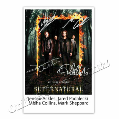 Supernatural mit Jensen Ackles, Jared Padalecki, Misha Collins . Autogrammfoto  