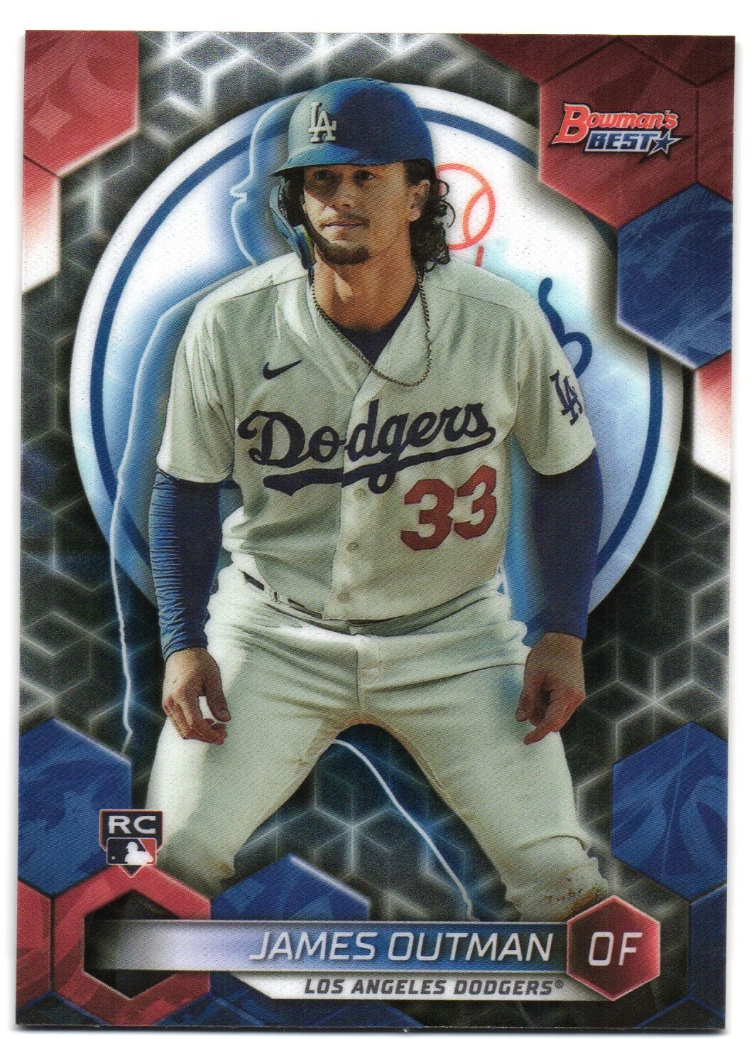 2023 Bowmans Best Base Rookie (RC) James Outman #63 - Los Angeles Dodgers