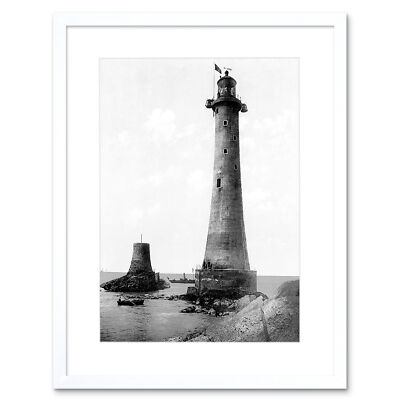 Vintage Photo Eddystone Lighthouse Plymouth Framed Print 12x16 Inch