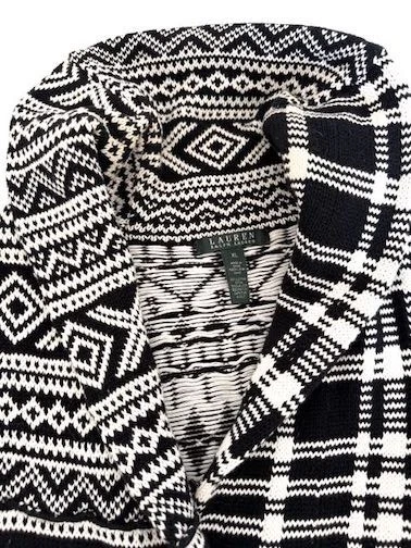 VINTAGE RALPH LAUREN SWEATER VEST LEATHER TOGGLE CLOSURE SOUTH WESTERN COTTON XL - Image 4 of 4