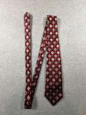 Joseph Feiss Int. Men's Geometric Diamond Check Pattern 100 Silk Necktie