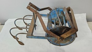 Vintage Hand Push Garden Cultivator Tiller Rotary Hoe Antique Farm Tool