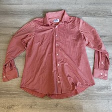 Mizzen Main Shirt Mens Large Red Gingham Standard Fit Performance Made USA