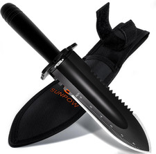 Metal Detector Shovel Heavy Duty Double Serrated Edge Digger Knife Sheath