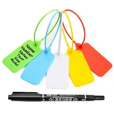 100 Blank Plastic Tags for Labeling Waterproof Hanging Labels Writable Tags S...