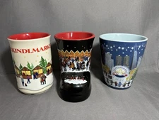 3 Lot Christkindlmarket Chicago Christmas Market Mugs 2024, 2022, 2020 Boot Cup