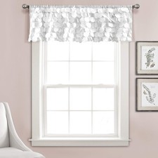 Lush Decor Lush D cor, White Gigi Valance Textured Window Kitchen Curtain