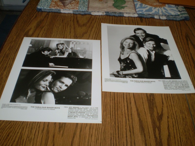 Michelle Pfeiffer/Beau & Jeff Bridges 2 8x10 B/W/Photos from Fabulous Baker Boys