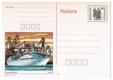 NRD, Poczta Niemiecka - Pocztówka MS „Arkona” Rostock, wydrukowany znaczek 30 szt.