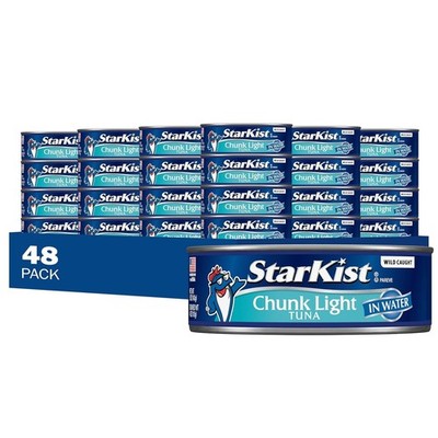 StarKist Chunk Light Tuna in Water 5 oz 48 Pack Canned Tuna Fish Wild Caught ...