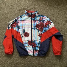 Smoke Rise Rose Multicolor Plaid Windbreaker Jacket Size XL