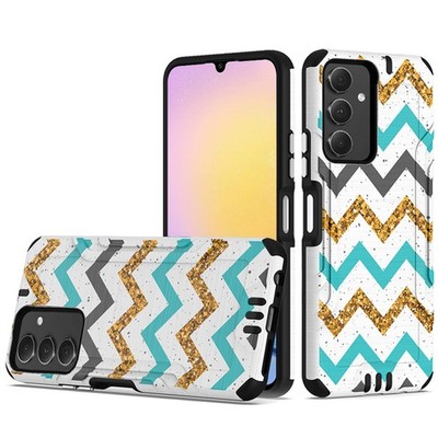 For Samsung A25 5G Case Metallic Rugged Hybrid Phone Cover + Tempered Glass