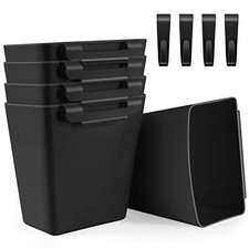5 Pack Hanging Cup Holders, Multipurpose Rolling Cart Accessories Utility Black