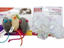 Lot Of 2 SmartyKat Catnip Toys Skitter Critters & Mylar Crinkle Balls 3 Count Ea