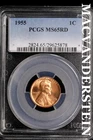 1955 Lincoln Wheat Cent-PCGS MS 65 RD Choice Gem BU No Reserve #SLL266