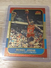 1986 MICHAEL JORDAN FLEER 10° ANNIVERSARIO 1996 ORO SPAZZOLATO Chicago Bulls 