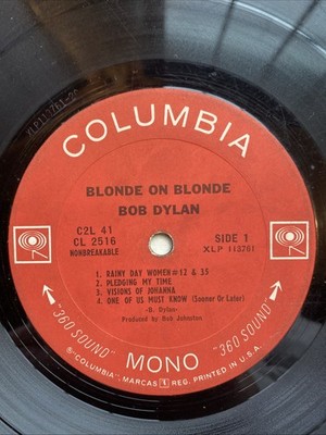 Bob Dylan Blonde on Blonde MONO Vinyl Record 2 LP C2L 41 CL 2516/2517
