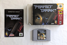 N64 Nintendo 64 Perfect Dark Video Game Cartridge Box Instruction Booklet