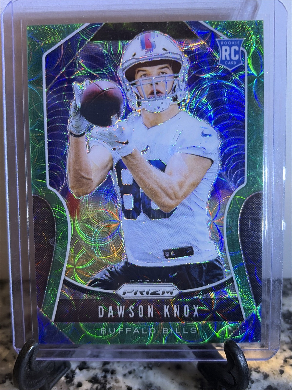 2019 Panini Prizm Football Green Scope Prizm Rookie #373 Dawson Knox #57/75
