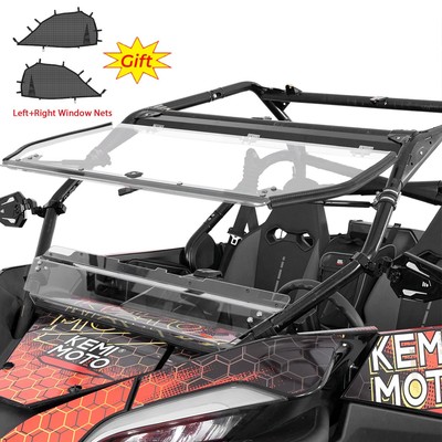 Upgraded 2-IN-1 Filp Up Split Windshield Hard Coated for CFMOTO ZForce 950 20-24