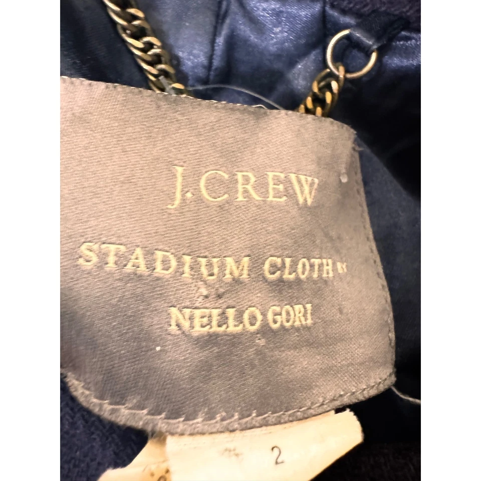 J.Crew Cocoon Coat Size 2 Navy Blue Italian Stadium Cloth Wool $350 - Image 2 of 4