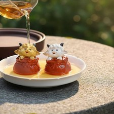 2 Pieces Sheep Tea Pet Realistic Goat Statue Cute