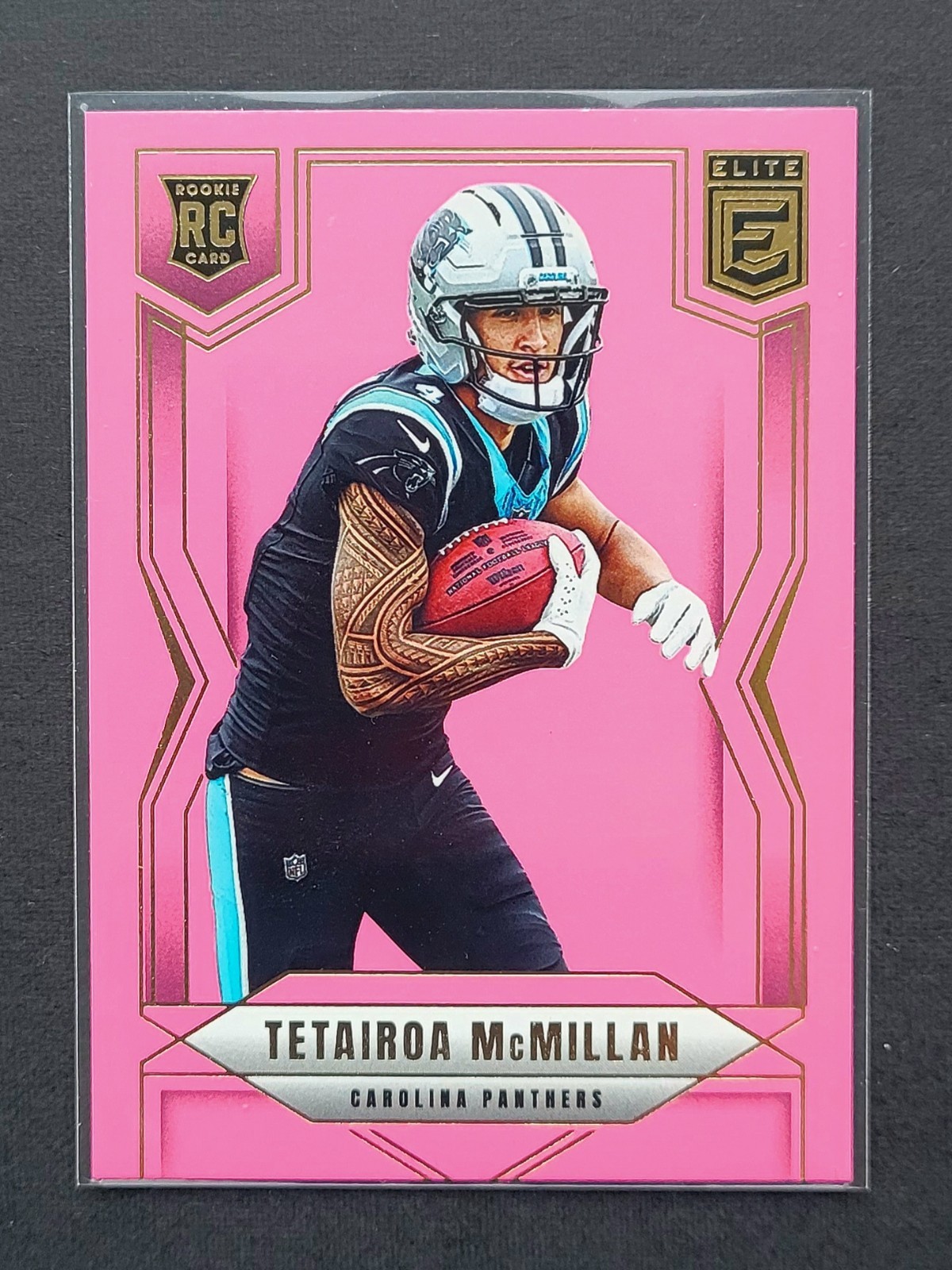 #128 Tetairoa McMillan RC Rookie Pink Foil Carolina Panthers 2025 Donruss Elite