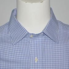 BROOKS BROTHERS Regent Non Iron Cotton Blue Check Dress Shirt 16.5 - 36
