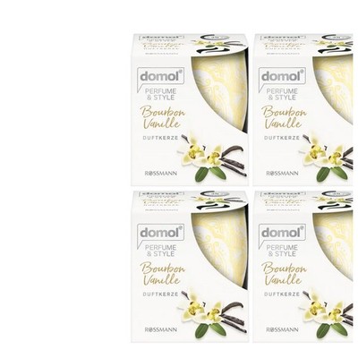 4x150g domol Duftkerze Perfume & Style Bourbon Vanille  | Duft nach Bourbon