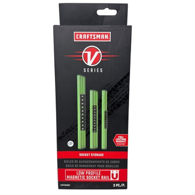 #ad #ad CRAFTSMAN V SERIES 3PC Low Profile Magnetic Socket Rail Organizer Green $44.95
