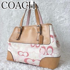 COACH Signature Carryall Bag Pink Leather Signature Canvas 32cm---**eBay...