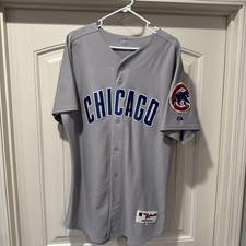Majestic Jersey Mens L Sz44 Chicago Cubs Authentic Gray Away Vtg Made In USA