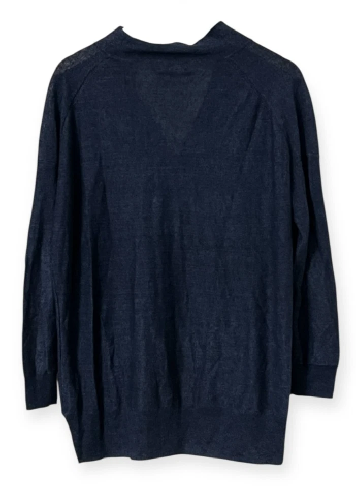 Polo Ralph Lauren женщин льняной вязаный свитер Топ S большого размера темно-синий v-образным вырезом - Изображение 2 из 4