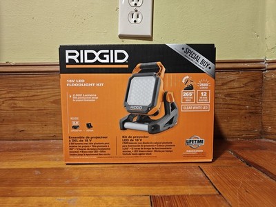 RIDGID 18V Cordless Flood Light Kit with 2.0 Ah Battery and Charger