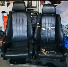 Bmw E30 Oem Black Leather Sport Seats Pair Front Left Right Driver Passenger 325 Bmw E30 Oem Black Leather Sport Seats Pair Front Left Right Driver Passenger 325