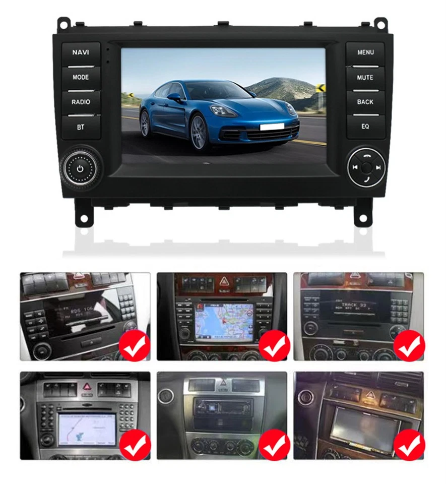 Rádio estéreo Android 7"" para Mercedes-Benz CLK C Class W209 W203 C180 C200 C220 - Imagem 4 de 4