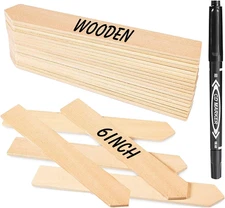 50Pcs Plant Labels 6 Inch Wooden Plant Tags Waterproof Garden Markers Plant Mark
