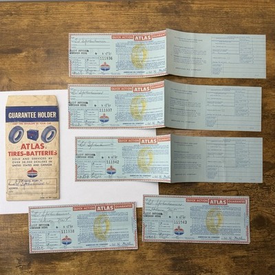 1967 Atlas Tires Batteries Guarantee Lot Standard American Oil Esso Sohio VTG