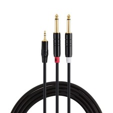 3.5mm to Dual 6.35mm Y Splitter 1/8 TRS to 1/4 TS Patch Cable
