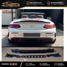PER MERCEDES CLASSE C205 COUPE AMG C63 EDITION 1 LOOK DIFFUSORE POSTERIORE NERO LUCIDO