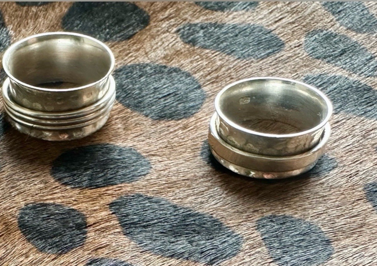 Handmade Spinner Rings Solid Sterling Silver Fidg… - image 2