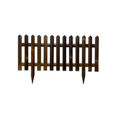16 In. H Black Bamboo Picket Garden Fence