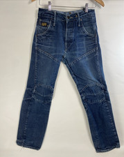 G-Star Raw 3D Jeans Men  s 28 x 32 fits 29x28 Blue Denim Distressed Button Fly