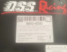 DSS Piston Set 8893-4030; -18cc Dish for Ford 351W Stroker FOXBODY LIGHTNING