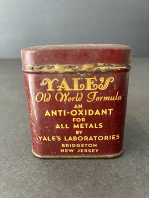 Vintage Yale's Old World Formula Anti-Oxidant Metal Can 4oz...2.25''x2''