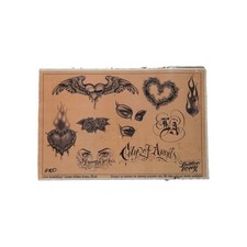 Tattoo Tony Traditional Style Tattoo Flash Sheet Shop Used 16.5"x11"
