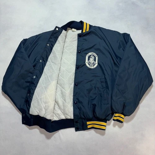 Vintage 80's US Navy Bomber Jacket Men's Medium USS Simpson FFG-56 Made in USA image 3