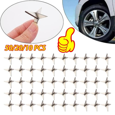 #ad 50PCS Tire Puncture Spikes Heavy Portable Duty Carbon Steel Triangle RoadSpikes $30.99