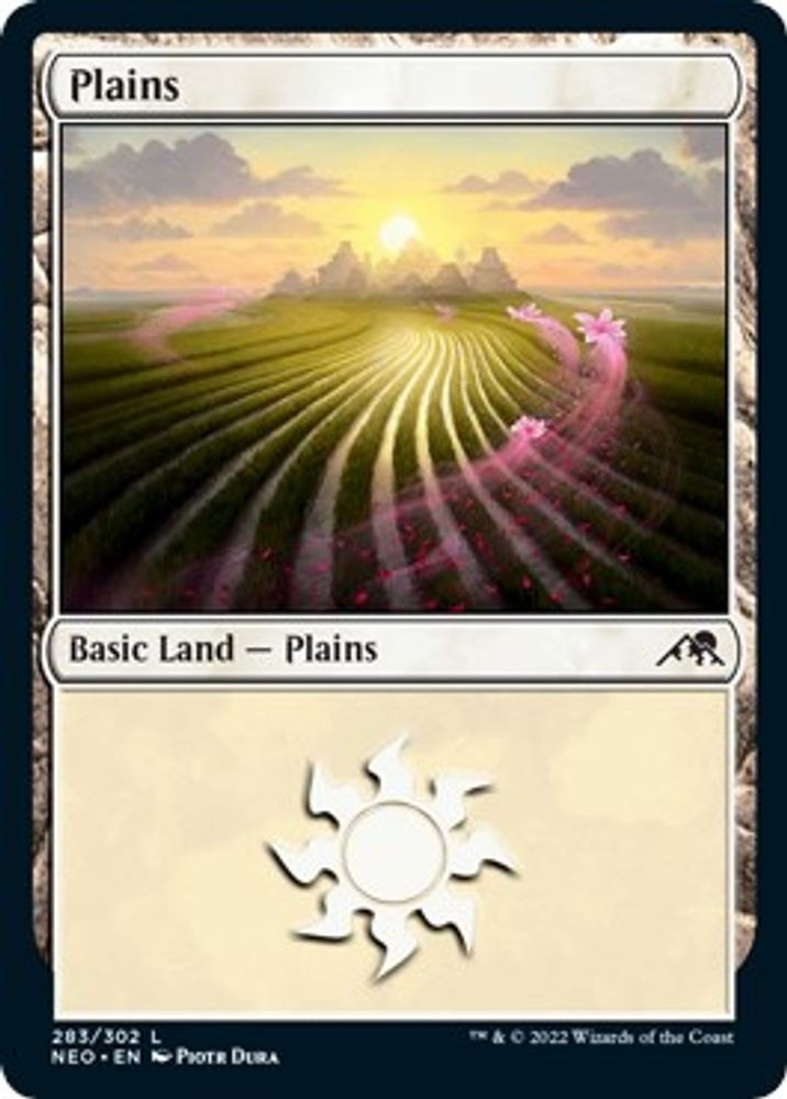MTG NEO NM Land Plains #283 PLAYSET 4x