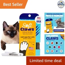 Nail Caps for Small Cats, 40 Caps, Black